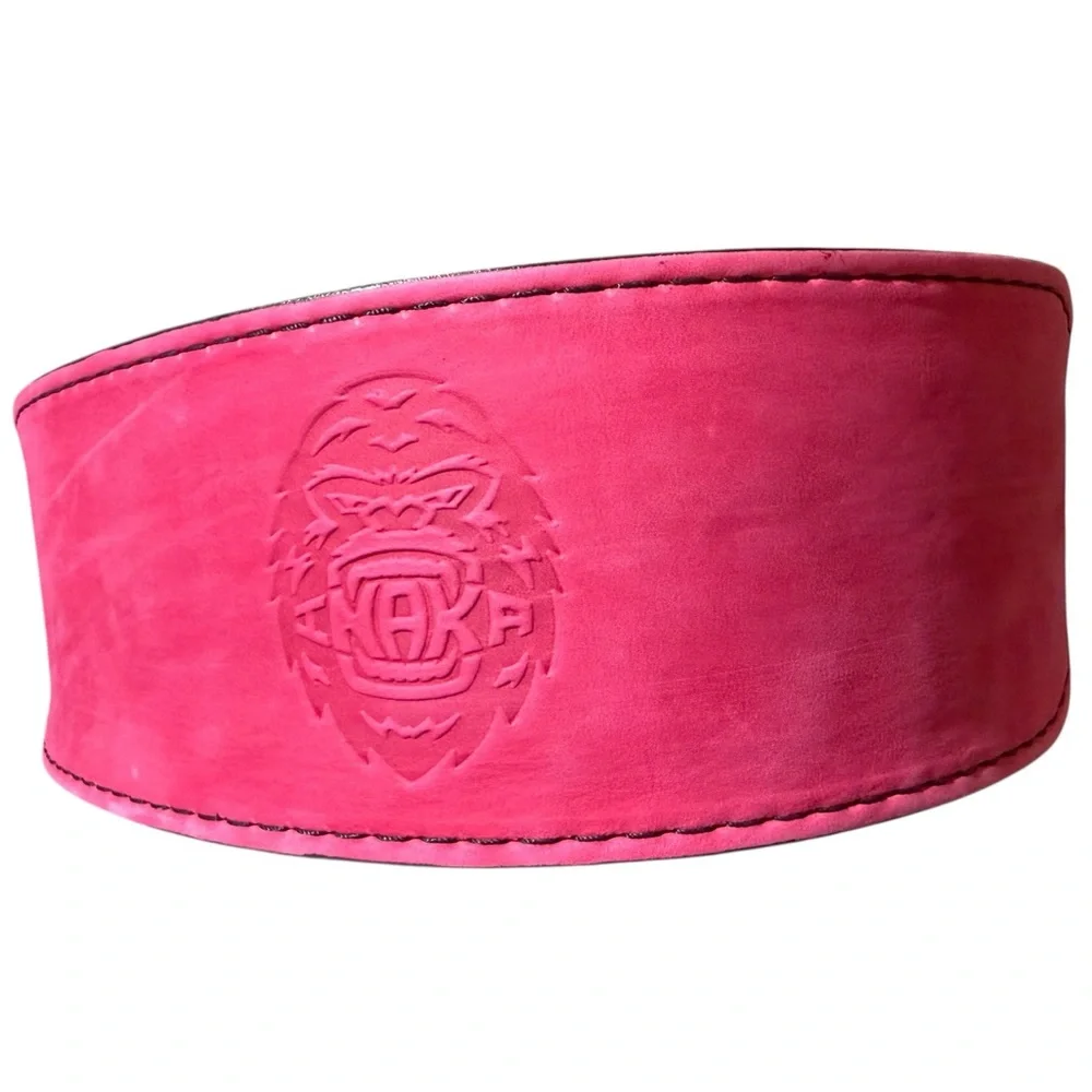 Inaka Power 10mm Magenta Leather Weightlifting Belt with Embossed Logo, size M - Picture 5 of 14